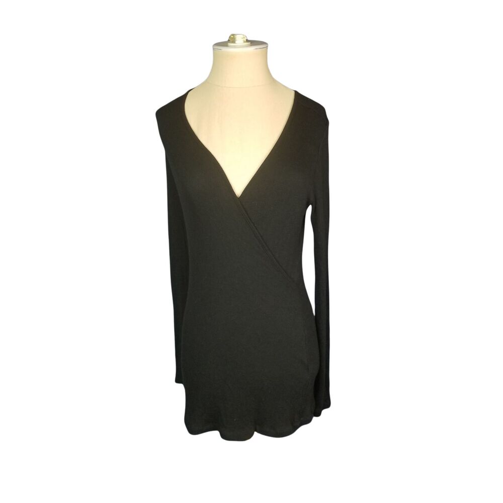 Asos Black Maternity Faux Wrap Top Size 6
